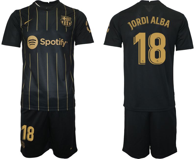 Men 2022-2023 Club Barcelona Black away #18 Soccer Jersey->barcelona jersey->Soccer Club Jersey